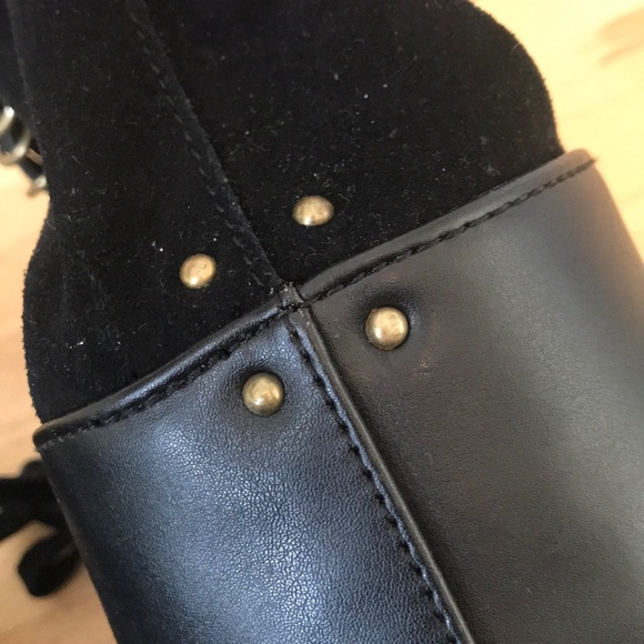 LEATHER AND SUEDE BUCKET BAG - Picture 3 of 4